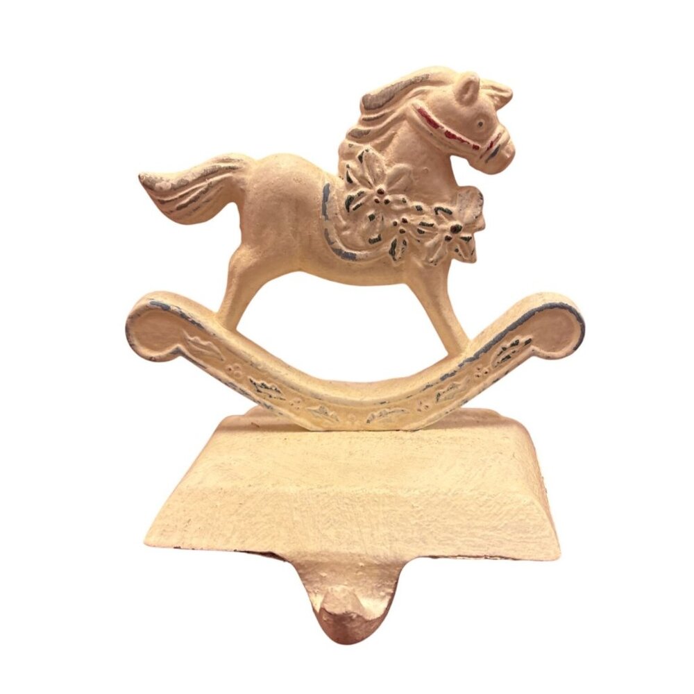 Vintage Midwest Cannon Falls Rocking Horse Stocking Holder Painted White